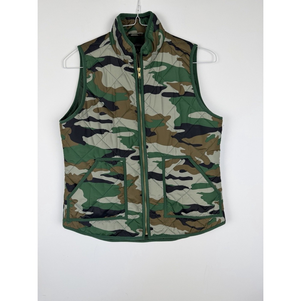 J. Crew‎ Mercantile Camo Print Full Zip Women's Vest Size Small Excursion